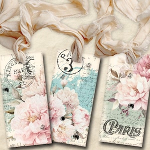 Decorative Shabby Chic Hang Tags - Instant Download Printable