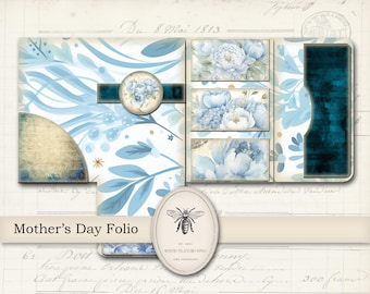 Mother's Day Folio Kit, Vintage Documents Printable Folio, Ephemera Folio,  Vintage Folio, Page Inserts, Pockets, Tags, Rustic Playground