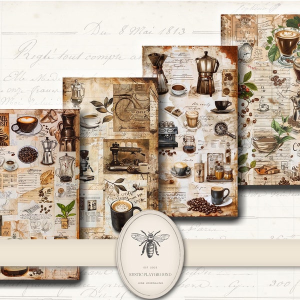 Coffeemenu, Coffee Menu Coffee Collage, Junk Journal Pages, Menu Art, Menu Collage, Rustic Playground, Ephemera, Coffee Ephemera