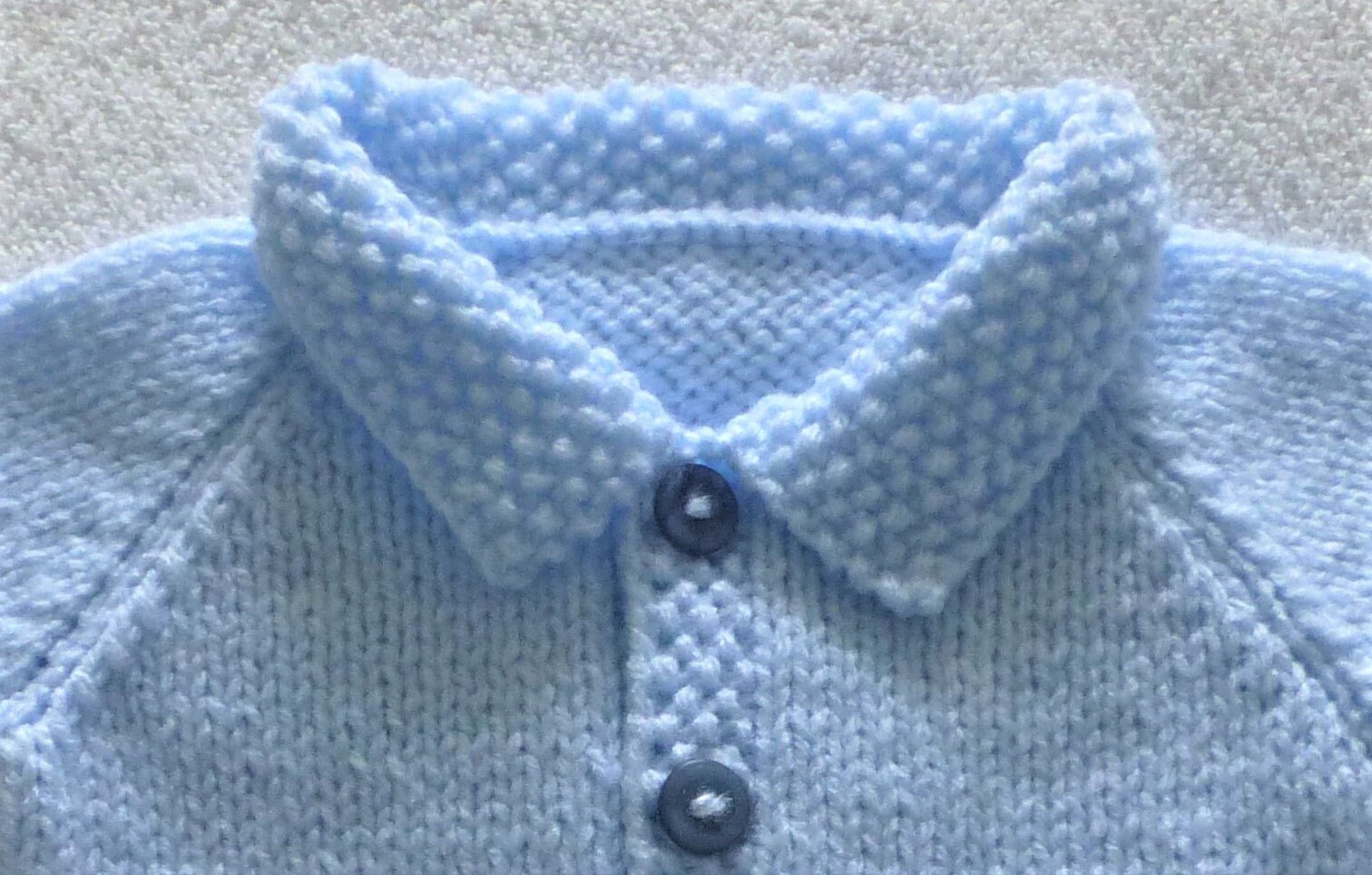 12 Hand Knitted Baby Boy's Cardigan & Hat Set/baby Blue New Born