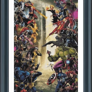 Comic SuperHeroes Cross Stitch Pattern, Pdf instructions, Instant Download