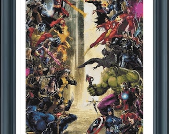 Comic SuperHeroes Cross Stitch Pattern, Pdf instructions, Instant Download