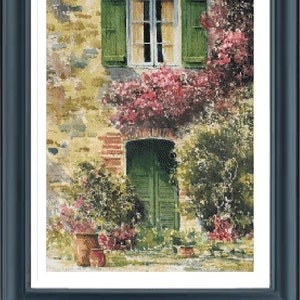 Tuscany Door Cross Stitch Pattern, Tuscany window Cross Stitch, Italy Mediterranean Cross Stitch Pdf file, Instant Download