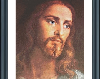 Jesus Christ Cross Stitch Pattern, Jesus Portret Cross Stitch, Religious Cross Stitch, Pdf instructions Instant Download