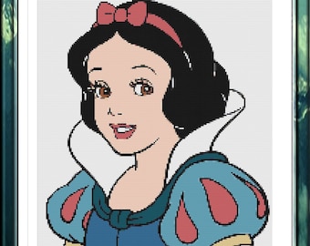 プリンセスクロスステッチパターン白雪姫クロスステッチPDF説明書、即時ダウンロード