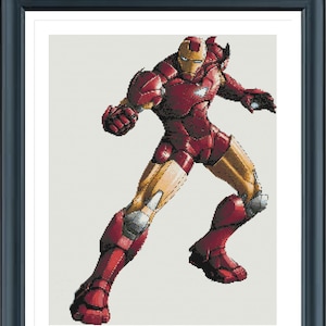 Iron Man Cross Stitch Pattern, Avengers cross stitch, Pdf instructions, Instant Download image 1