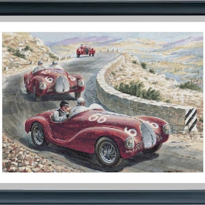 Retro Car Cross Stitch Pattern, Pdf instructions, Instant Download