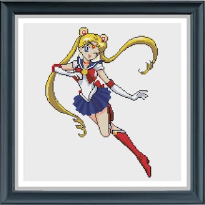 Sailor Moon cross stitch Pattern, Princess cross stitch, Manga Cartoons, Pdf File, Instant Download