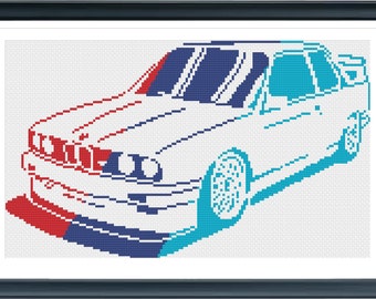 Sport car cross stitch pattern,ross stitch, European car cross stitch, Auto stitch, Easy cross stitch, Pdf instructions, Instant Download