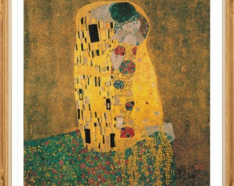 Klimt de kus kruissteekpatroon, beroemd schilderij kruissteekpatroon, liefde kruissteek, pdf-instructies, direct downloaden