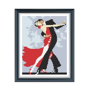 Tango cross stitch, Easy Tango cross stitch pattern, Dance Cross Stitch Pattern, Couple dancing Tango Pdf, Instant Download