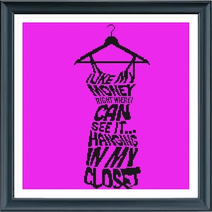 Text Kleid Kreuzstichmuster, Sex and the City Kreuzstichmuster, lustiges Muster, Easy Cross Stitch, PDF-Anleitungen, Instant Download