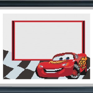 Lightning McQueen Cross Stitch Pattern, Cars Cross Stitch, Pdf instructions, Instant Download, Customizable pattern