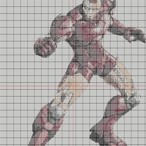 Iron Man Cross Stitch Pattern, Avengers cross stitch, Pdf instructions, Instant Download image 2