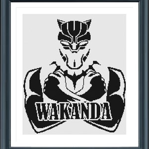 Black Panther Cross Stitch Pattern, Wakanda forever stitch,Avengers Endgame stitch, Pdf Instant Download