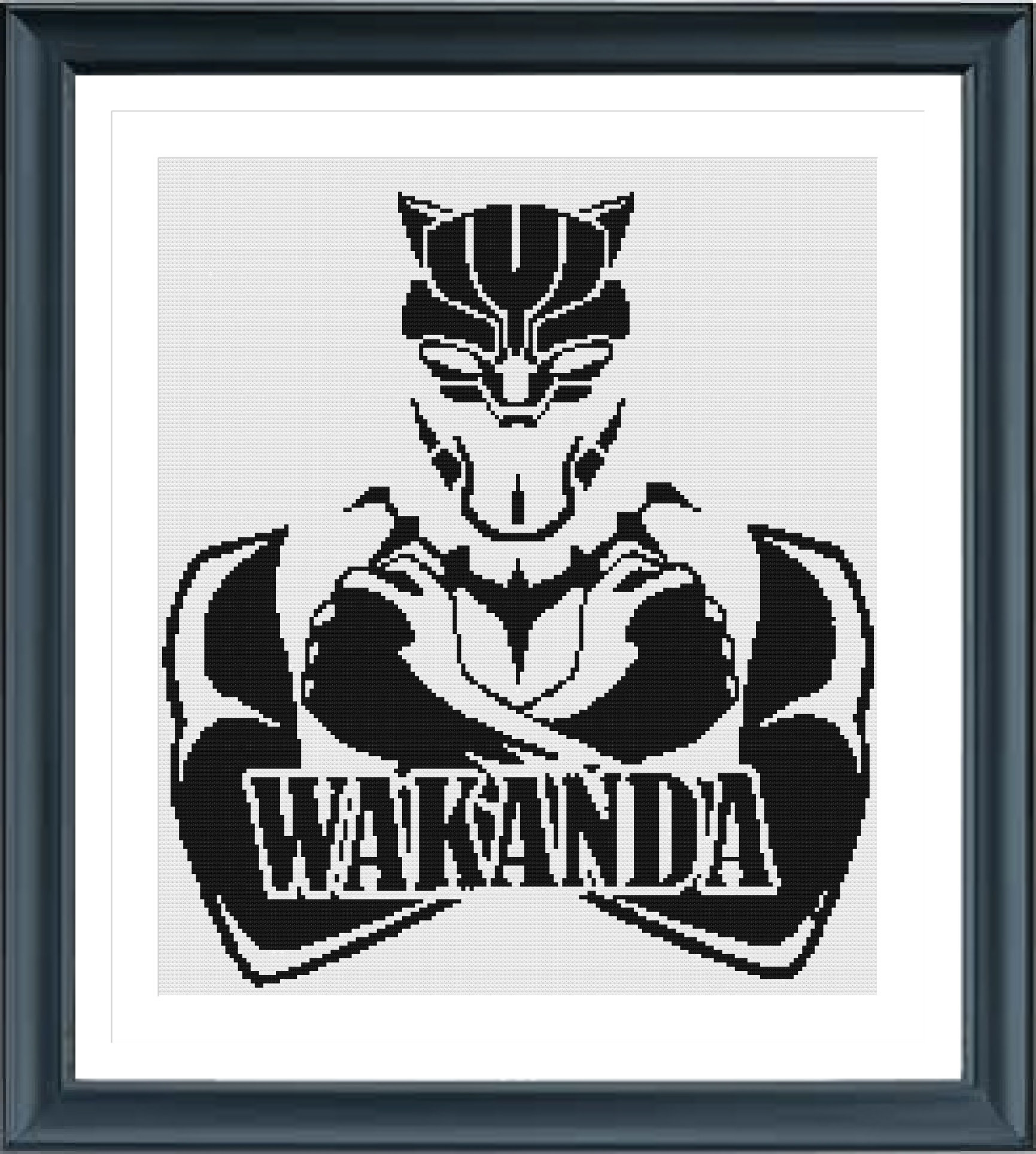 Black Panther Cross Stitch Pattern, Wakanda Forever Stitch,avengers