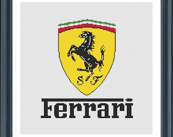 Auto Logo Cross Stitch Pattern, Italian car, Sport car Cross Stitch, Pdf instructions, Instant Download