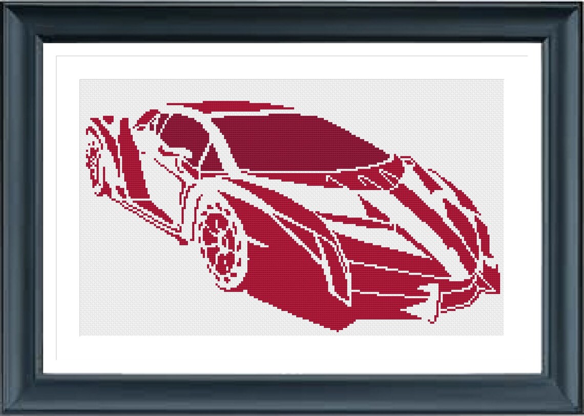 Lamborghini Cross Stitch Pattern Sport Car Cross Stitch Auto | Etsy