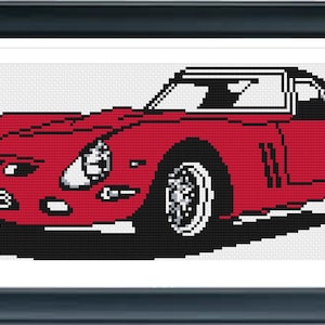 Sport Car Cross Stitch Pattern, Italian car, Retro car Cross Stitch, Classic car, Pdf instructions, Instant Download