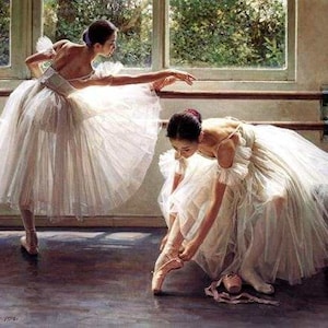 Ballerinas cross stitch pattern, Ballet Girls stitch, Ballerinas practice Cross Stitch Dance, Pdf Instant Download