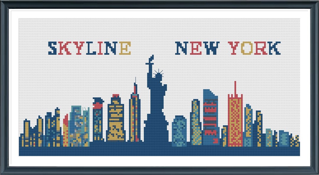 New York Skyline Cross Stitch Pattern, Modern Cross Stitch Pattern, Pdf ...