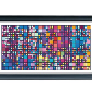 Geometric cross stitch pattern, Rainbow blocks cross stitch, Modern cross stitch pattern, Easy cross stitch, Pdf Instant Download