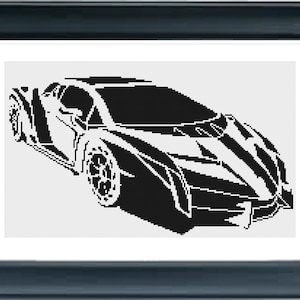 Sport car Cross Stitch pattern, Auto Cross Stitch Pattern, Pdf instructions, Instant Download
