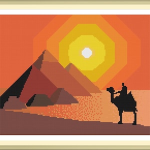 Pyramids Cross Stitch Pattern, Giza Cross Stitch Pattern, Egypt Cross Stitch pattern, Pdf instructions, Instant Download