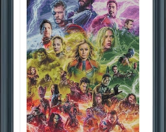 AvenGers Endgame Cross Stitch Pattern, Pdf instructions, Instant Download