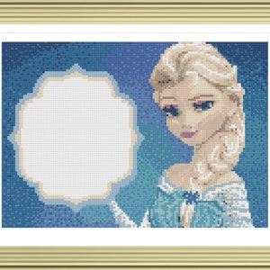 Elsa Cross Stitch Pattern, Frozen Cross Stitch Pattern, Pdf instructions, Instant Download, Customizable pattern