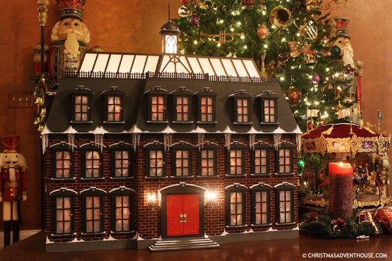 Christmas Advent House Christmas Advent Calendar Wooden Advent Calendar Premium Edition