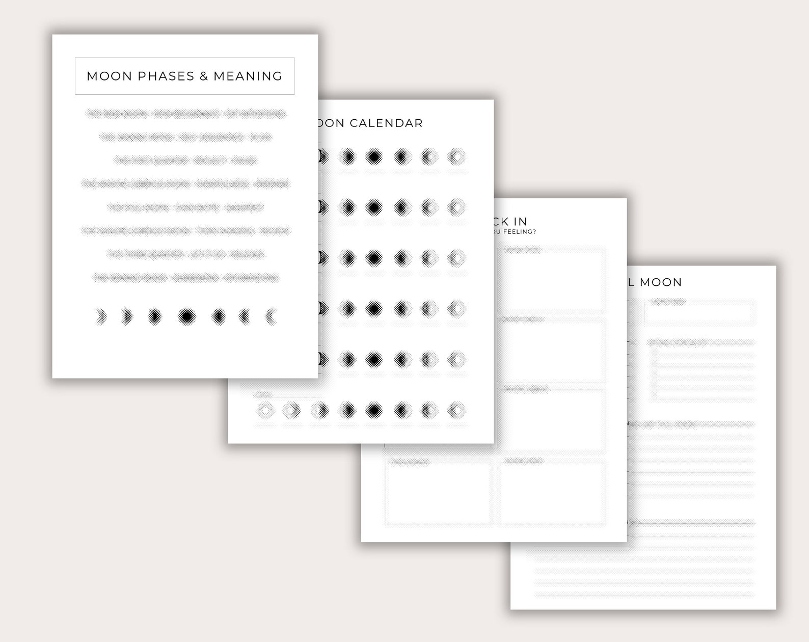 Moon Journal Moon Planner Pages Printable Digital PDF Download