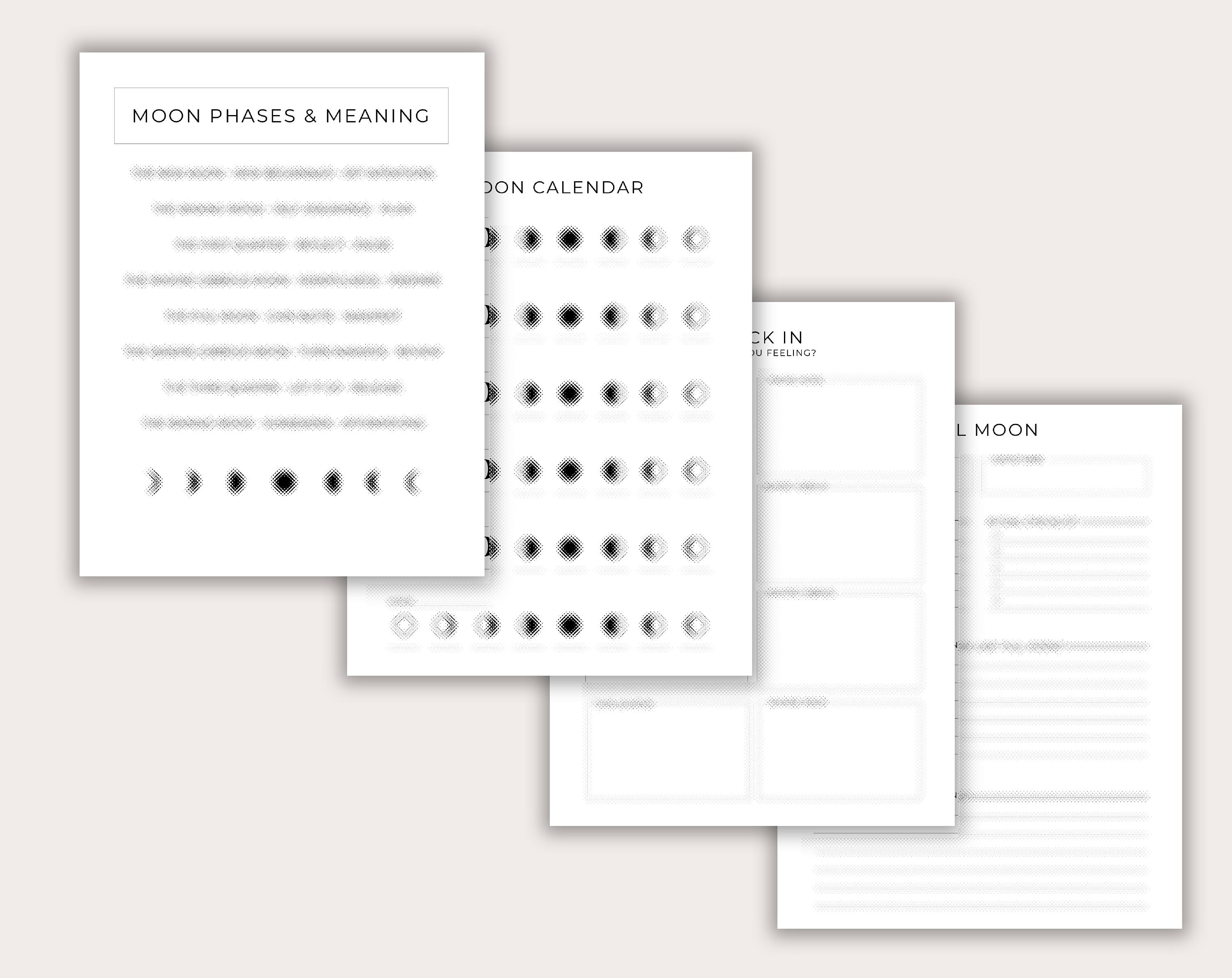 Moon Journal Moon Planner Pages Printable Digital PDF - Etsy España