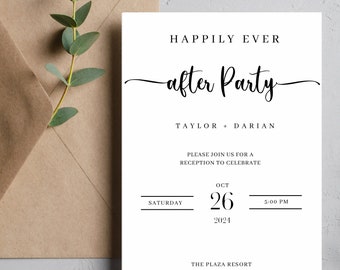 Wedding & Reception Party Invitation, Editable Wedding Invitation, CANVA Template, evite card, Printable Personalized Invitation