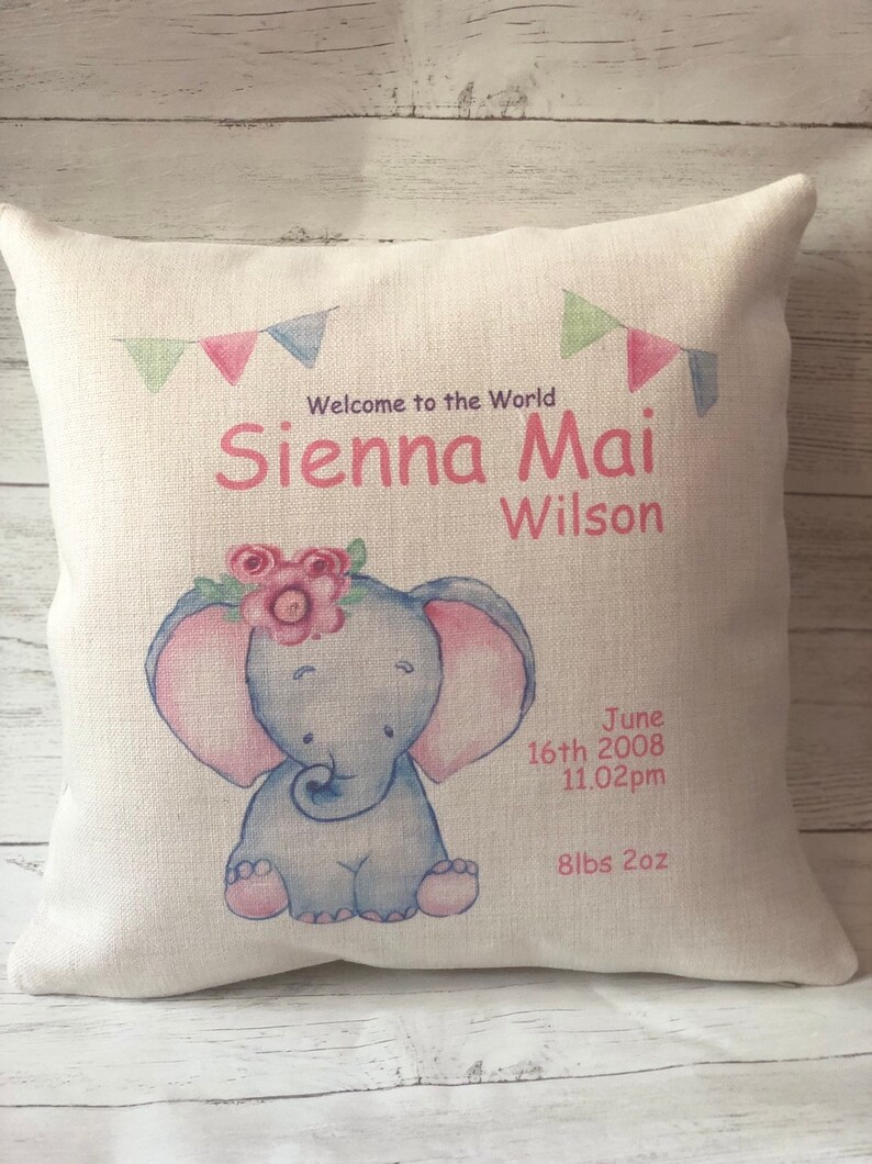 personalised new baby cushion