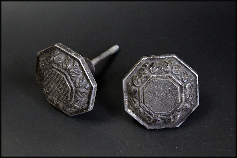 Black Door Handle Vintage Door Pull Metal Door Knob 1970s Door Hardware Soviet Home Decor
