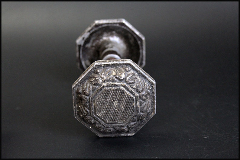 Black Door Handle Vintage Door Pull Metal Door Knob 1970s Door Hardware Soviet Home Decor