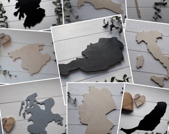 Individuelle Landkarte aus Holz | personalisierte Auswahl des Landes / der Insel