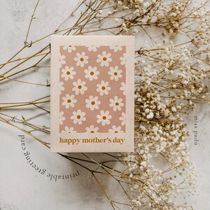 feliz tarjeta de felicitación / regalo del Día de la Madre para mamá. ilustración floral (Descarga digital). tarjeta imprimible de flores silvestres abstractas
