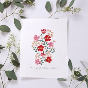 PRINTABLE thank you for helping me bloom card | greeting card (Digital Download). teacher appreciation. staff appreciation