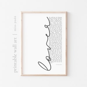 lover printable poster | Swiftie wall art. lyrics digital download. Gallery Wall Home Decor. TS Music Gift. romantic wedding decor