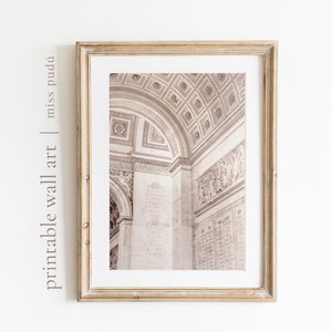Paris France Printable Art | French Architecture Digital Download, Arc De Triomphe Wall Art, Paris Monument Arch Prints, Gift for travelers