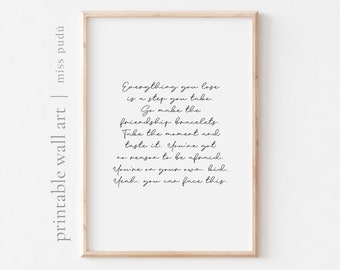 Printable Everything you lose is a step you take | Midnight Swiftie Wall Art. you’re on your own kid Digital Download. TS Music Home Decor