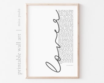 lover printable poster | Swiftie wall art. lyrics digital download. Gallery Wall Home Decor. TS Music Gift. romantic wedding decor