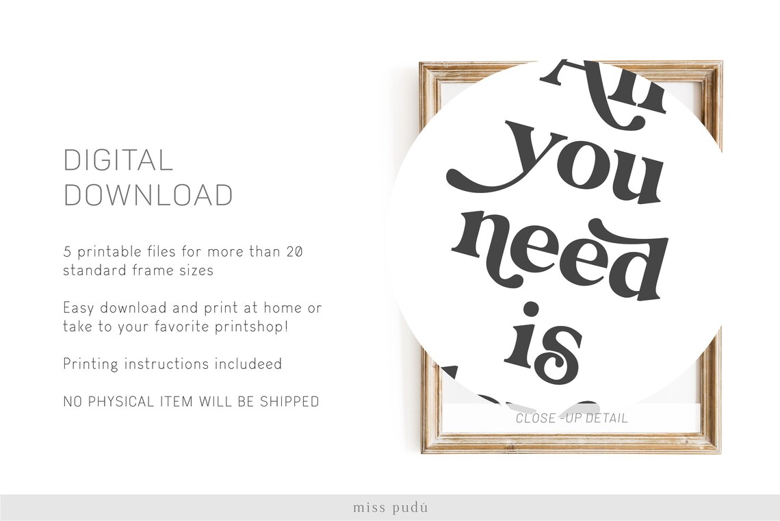 All You Need Is Love Lyrics Printable Poster The Beatles Etsy