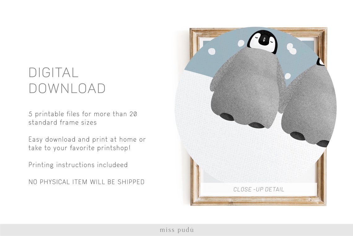 Emperor Penguins Winter Printable Illustration Bird Poster - Etsy