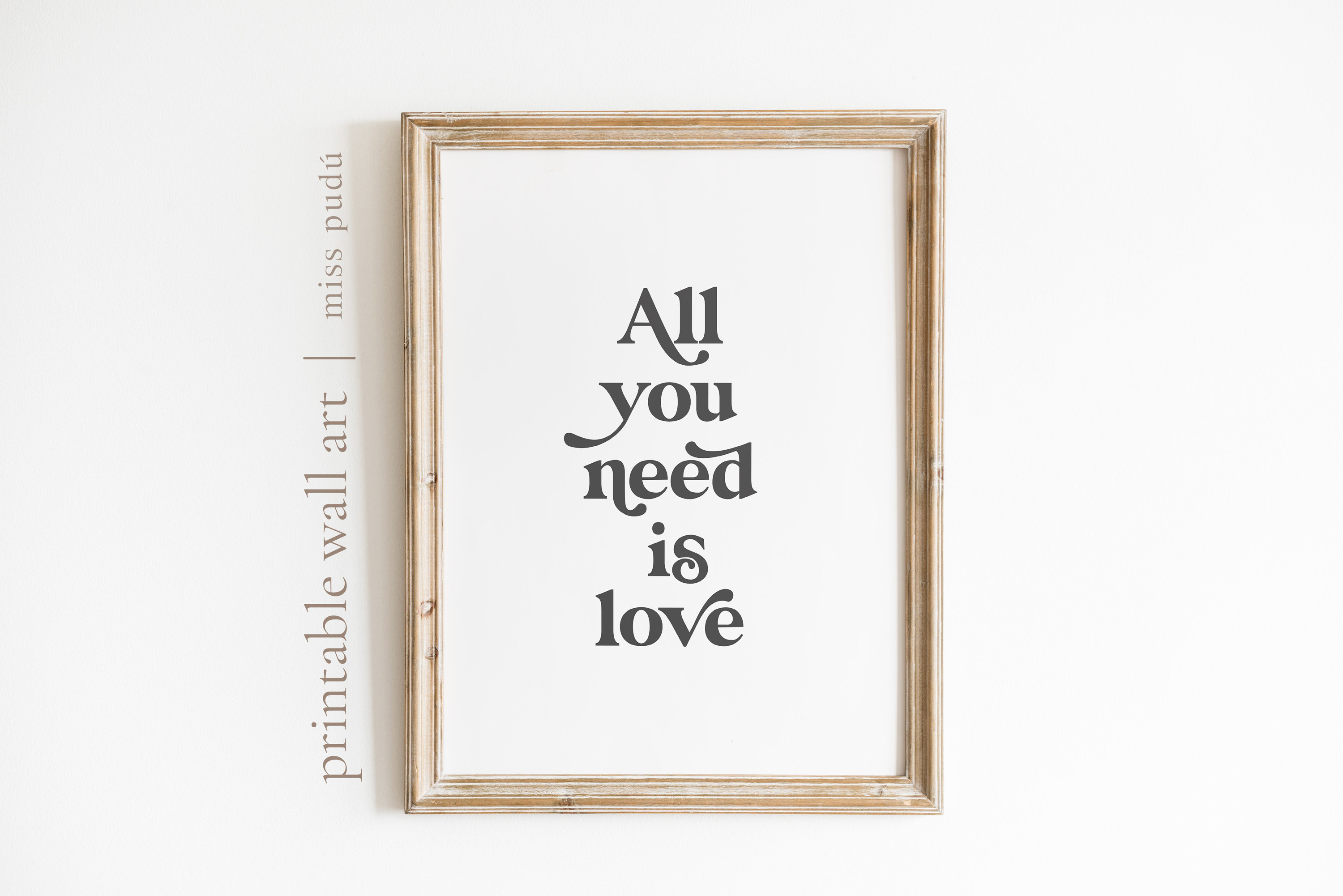 All You Need Is Love Lyrics Printable Poster The Beatles Etsy