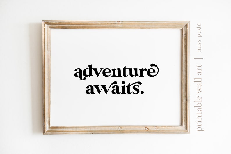 Adventure Awaits Printable Digital Download Wanderlust Wall - Etsy