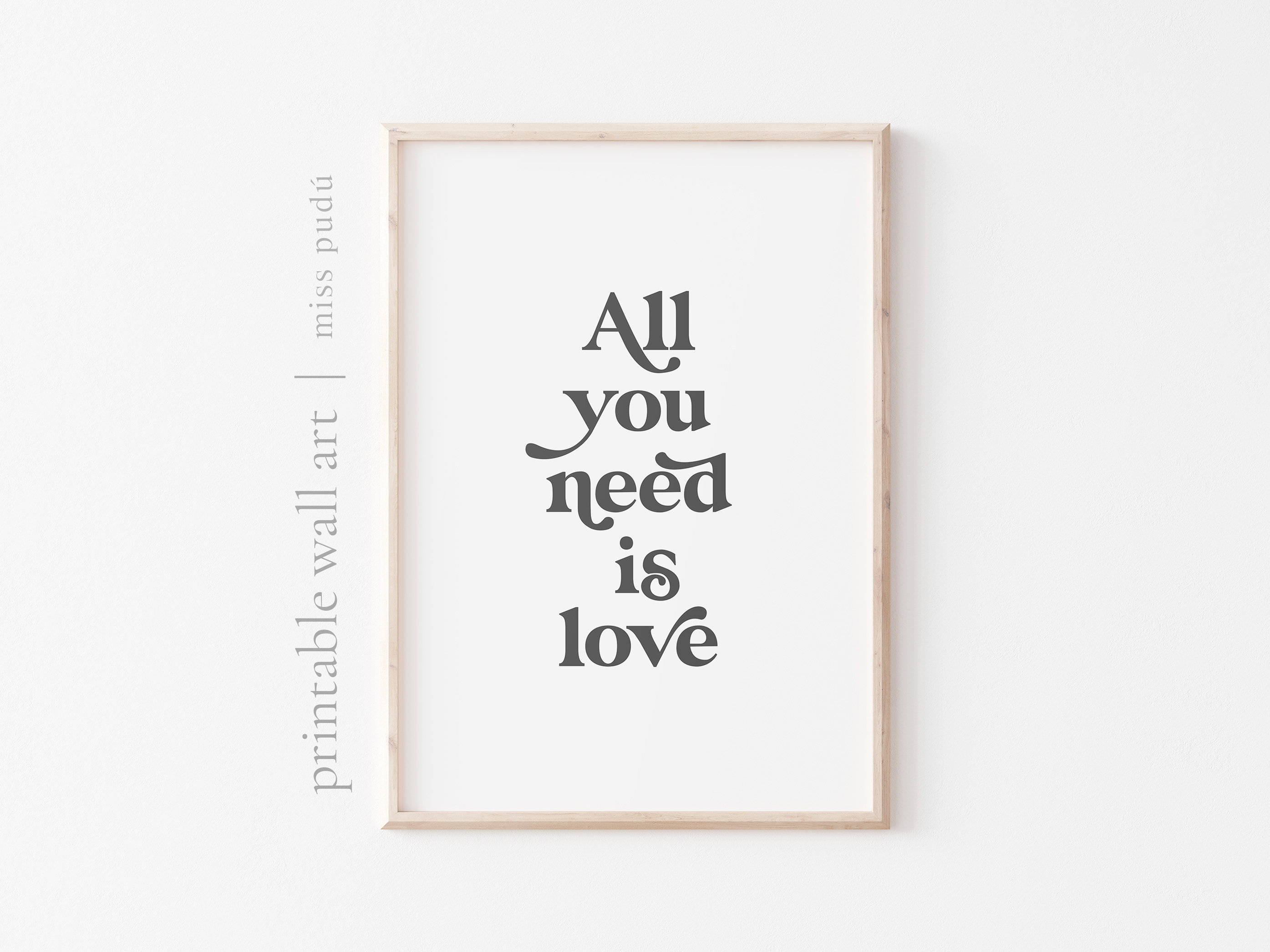All You Need Is Love Lyrics Printable Poster The Beatles Etsy
