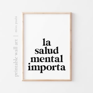 la salud mental wichtig | you can do it druckbares Poster. Positives spanisches Zitat Sofortiger digitaler Download. Ästhetische Wandkunst